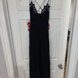 Black bohemian tank top dress from free people